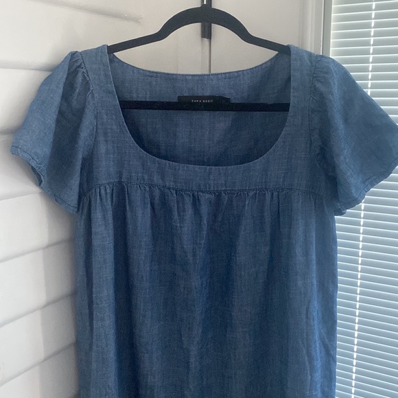 Zara Chambray Mini Dress - Picture 3 of 7